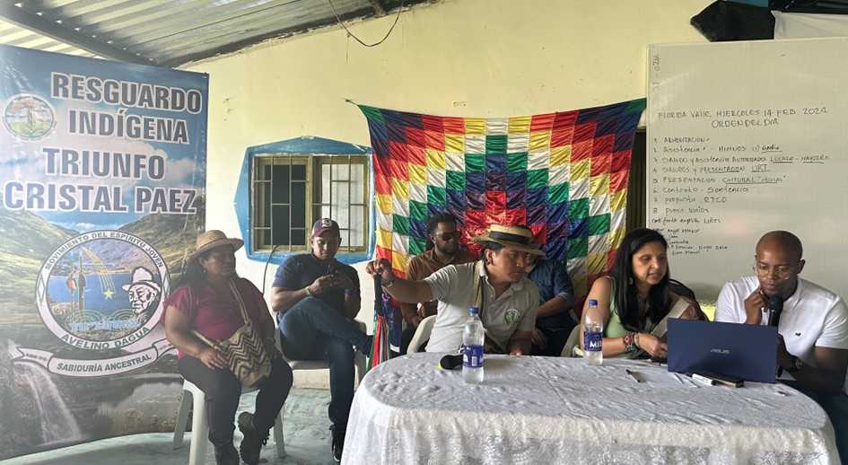 El Resguardo Indígena Triunfo Cristal Páez recibe a la URT para implementar proyectos de seguridad alimentaria