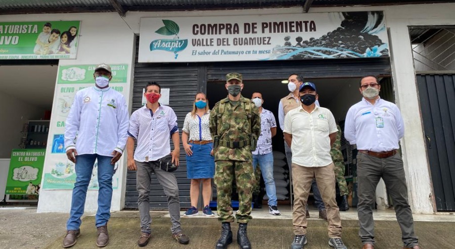Ejército Nacional respalda labor de pimenteros restituidos en el sur del Putumayo