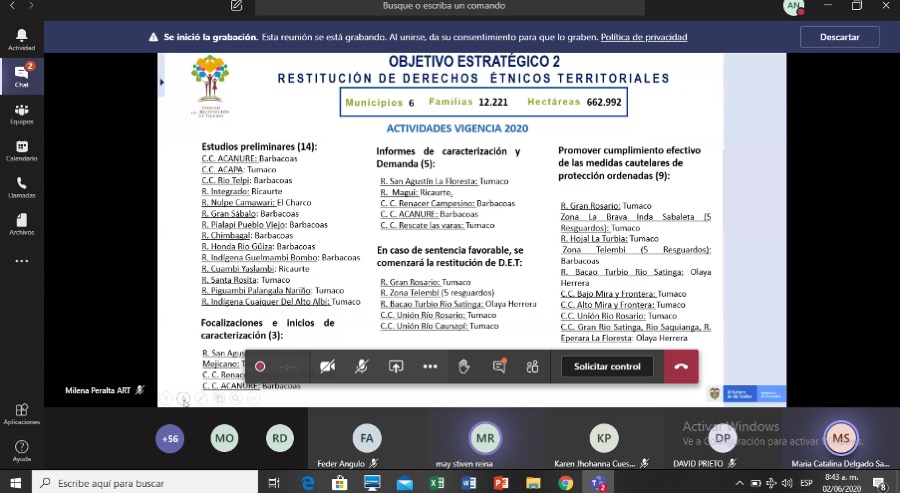 nullRestitución de tierras estableció compromisos para beneficiar a las víctimas del Pacífico y Frontera Nariñense 