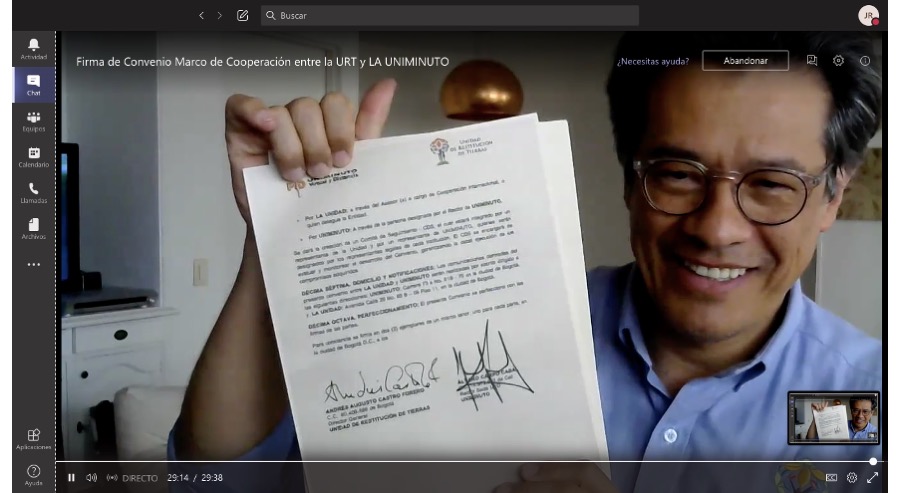 UNIMINUTO y la Unidad de Restitución de Tierras firman un convenio de cooperación para apoyar a la población víctima 