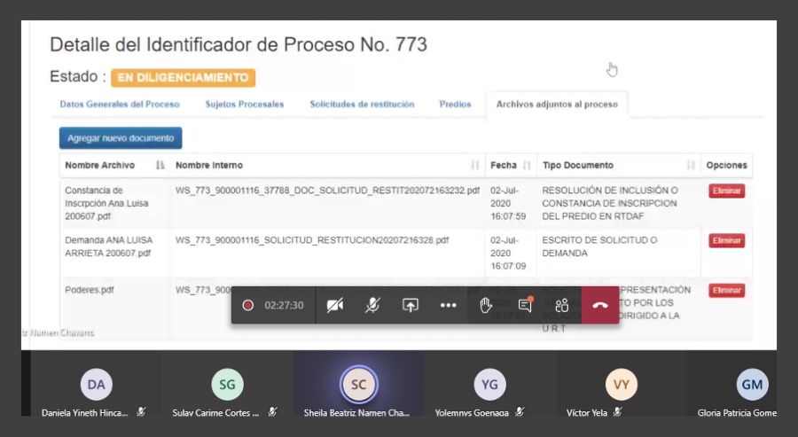 Unidad de Restitución de Tierras implementa demanda electrónica en el Cesar 